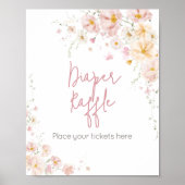 Wildflower Baby in Bloom Baby shower Luier Raffle Poster (Voorkant)