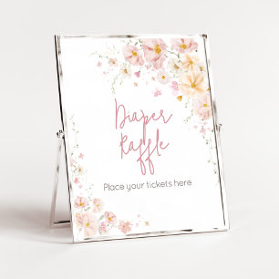 Wildflower Baby in Bloom Baby shower Luier Raffle Poster