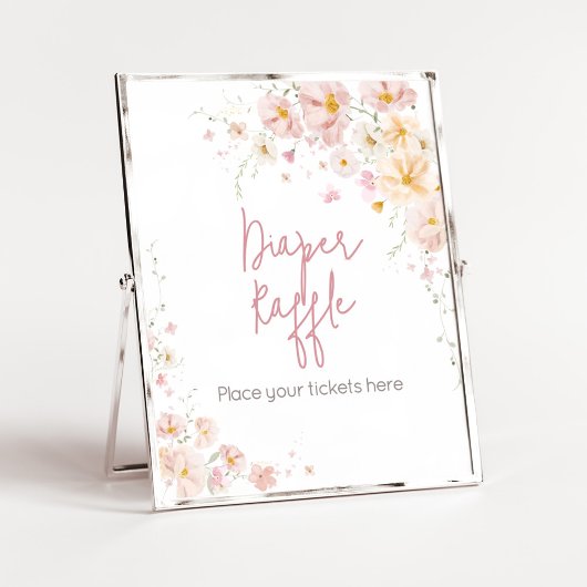 Wildflower Baby in Bloom Baby shower Luier Raffle Poster