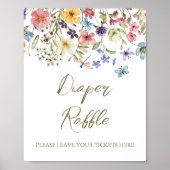 Wildflower Baby in Bloom Baby shower Luier Raffle Poster (Voorkant)