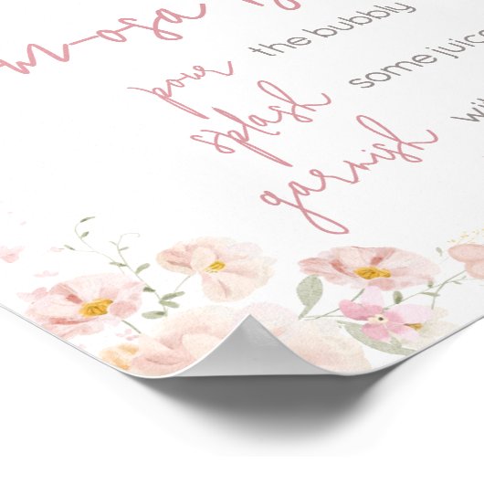 Wildflower Baby in Bloom Baby shower Moeder Osa Ba Poster (Hoek)