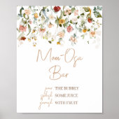 Wildflower Baby in Bloom Baby shower Moeder Osa Ba Poster (Voorkant)