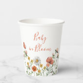 Wildflower Baby in Bloom baby shower Papieren Bekers (Voorkant)