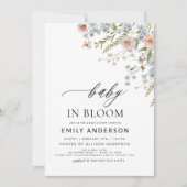 Wildflower Baby in Bloom Baby shower Pink Blue Kaart (Voorkant)