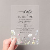 Wildflower Baby in Bloom Baby shower Tuin Acryl Uitnodigingen (Insitu (Draagbaar))