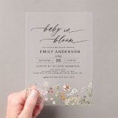 Wildflower Baby in Bloom Baby shower Tuin Acryl Uitnodigingen (Insitu (Draagbaar))