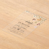 Wildflower Baby in Bloom Baby shower Tuin Acryl Uitnodigingen (Laagn)