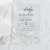 Wildflower Baby in Bloom Baby shower Tuin Acryl Uitnodigingen