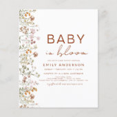 Wildflower Baby in Bloom Baby shower Tuin Flyer (Voorkant)