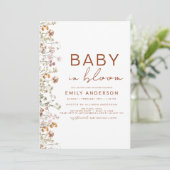 Wildflower Baby in Bloom Baby shower Tuin Kaart (Staand voorkant)