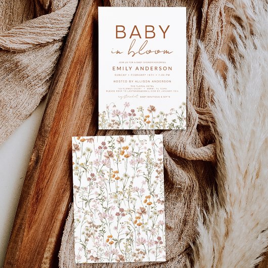 Wildflower Baby in Bloom Baby shower Tuin Kaart