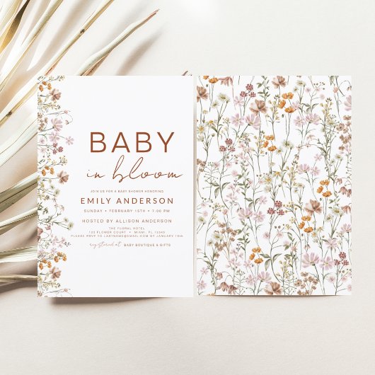 Wildflower Baby in Bloom Baby shower Tuin Kaart