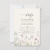 Wildflower Baby in Bloom Baby shower Tuin Kaart (Voorkant)