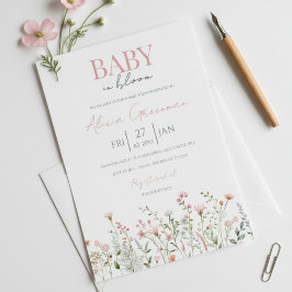 Wildflower Baby in Bloom Baby Shower Uitnodiging