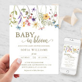 Wildflower Baby in Bloom Baby shower Uitnodiging
