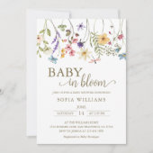 Wildflower Baby in Bloom Baby shower Uitnodiging (Voorkant)
