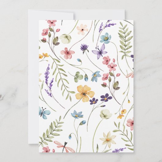 Wildflower Baby in Bloom Baby shower Uitnodiging (Achterkant)