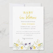 Wildflower Baby in bloom baby shower Uitnodiging (Voorkant)