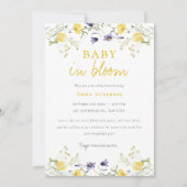 Wildflower Baby in bloom baby shower Uitnodiging (Voorkant)