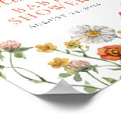 Wildflower Baby in Bloom baby shower Welkom Poster (Hoek)