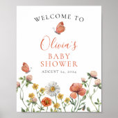 Wildflower Baby in Bloom baby shower Welkom Poster (Voorkant)