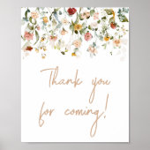 Wildflower Baby in Bloom Bedankt voor je komst Poster (Voorkant)