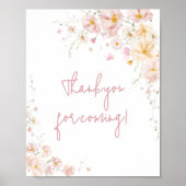 Wildflower Baby in Bloom Bedankt voor je komst Poster (Voorkant)