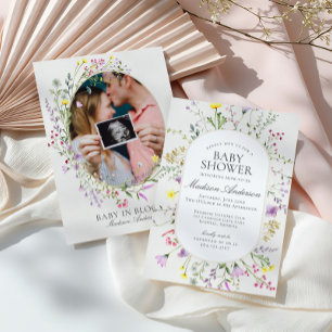 Wildflower Baby in Bloom Bloemen Bloemen Baby show Kaart