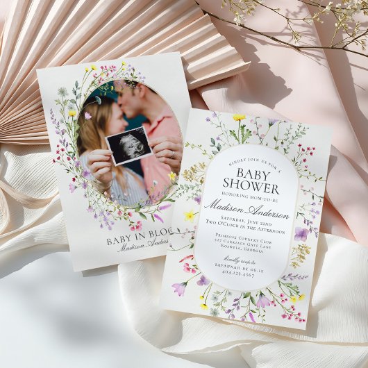 Wildflower Baby in Bloom Bloemen Bloemen Baby show Kaart