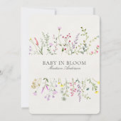 Wildflower Baby in Bloom Bloemen Bloemen Baby show Kaart (Achterkant)