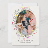 Wildflower Baby in Bloom Bloemen Bloemen Baby show Kaart (Achterkant)