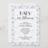 Wildflower Baby in Bloom Blue Boy Shower Kaart (Voorkant)