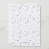 Wildflower Baby in Bloom Blue Boy Shower Kaart (Achterkant)