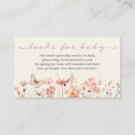 Wildflower Baby in Bloom Boeken voor Baby shower Informatiekaartje