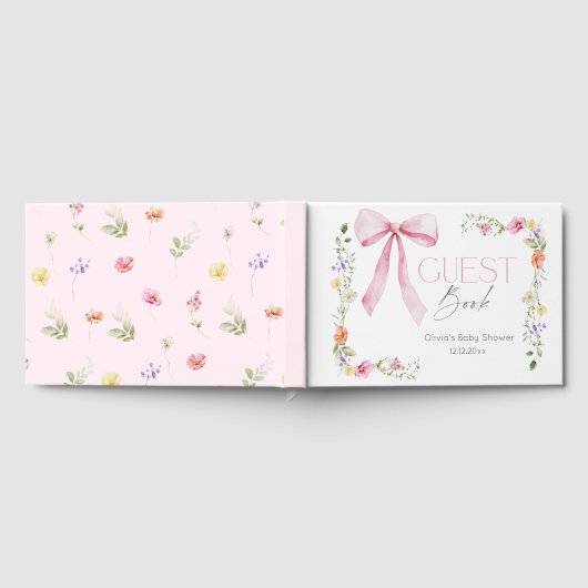 Wildflower Baby in Bloom Bow Baby shower Gastenboek (Volledig)