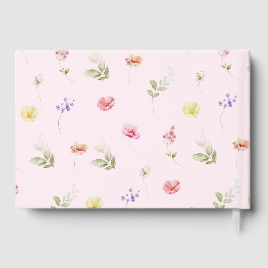 Wildflower Baby in Bloom Bow Baby shower Gastenboek (Achterkant)