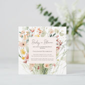 Wildflower Baby in Bloom Couples Baby shower Kaart (Staand voorkant)