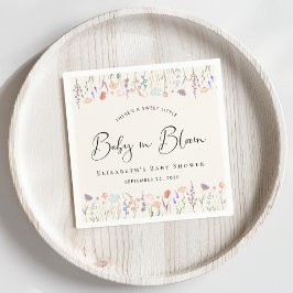 Wildflower Baby in Bloom Cream Baby shower Servet