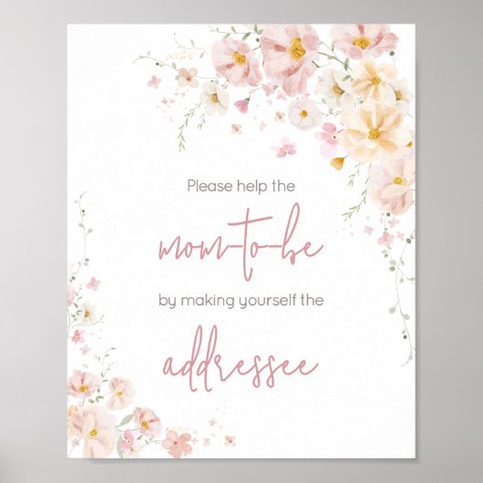 Wildflower Baby in Bloom Envelope Station Poster (Voorkant)