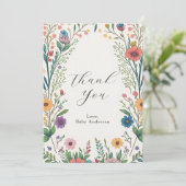 Wildflower Baby in Bloom Flat Dank u Bedankkaart (Staand voorkant)