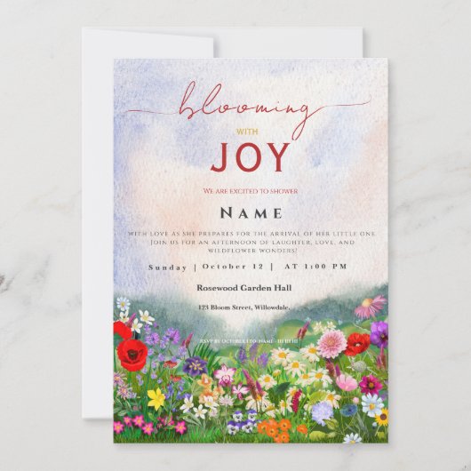 Wildflower Baby in Bloom Geslachtsneutraal Kaart (Voorkant)