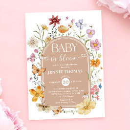 Wildflower Baby in Bloom Girl Shower Kaart