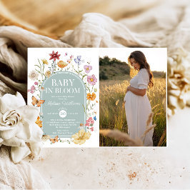 Wildflower Baby in Bloom Girl Shower Kaart