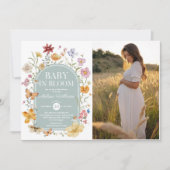 Wildflower Baby in Bloom Girl Shower Kaart (Voorkant)