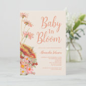 Wildflower Baby in Bloom Herfst Baby shower Kaart (Staand voorkant)