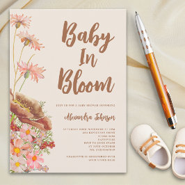 Wildflower Baby in Bloom Herfst Baby shower Kaart