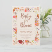 Wildflower Baby in Bloom Herfst Baby shower Kaart (Staand voorkant)