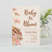 Wildflower Baby in Bloom Herfst Baby shower Kaart (Staand voorkant)