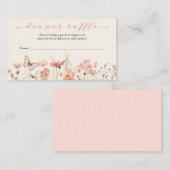 Wildflower Baby in Bloom Luier Raffle Baby shower Informatiekaartje (Voorkant / Achterkant)