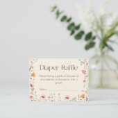 Wildflower Baby in Bloom Luier Raffle Baby shower Informatiekaartje (Staand voorkant)